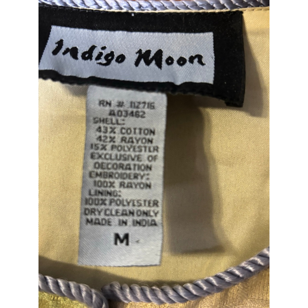 Indigo Moon Embroidered Patchwork Jacket Blue Gre… - image 7
